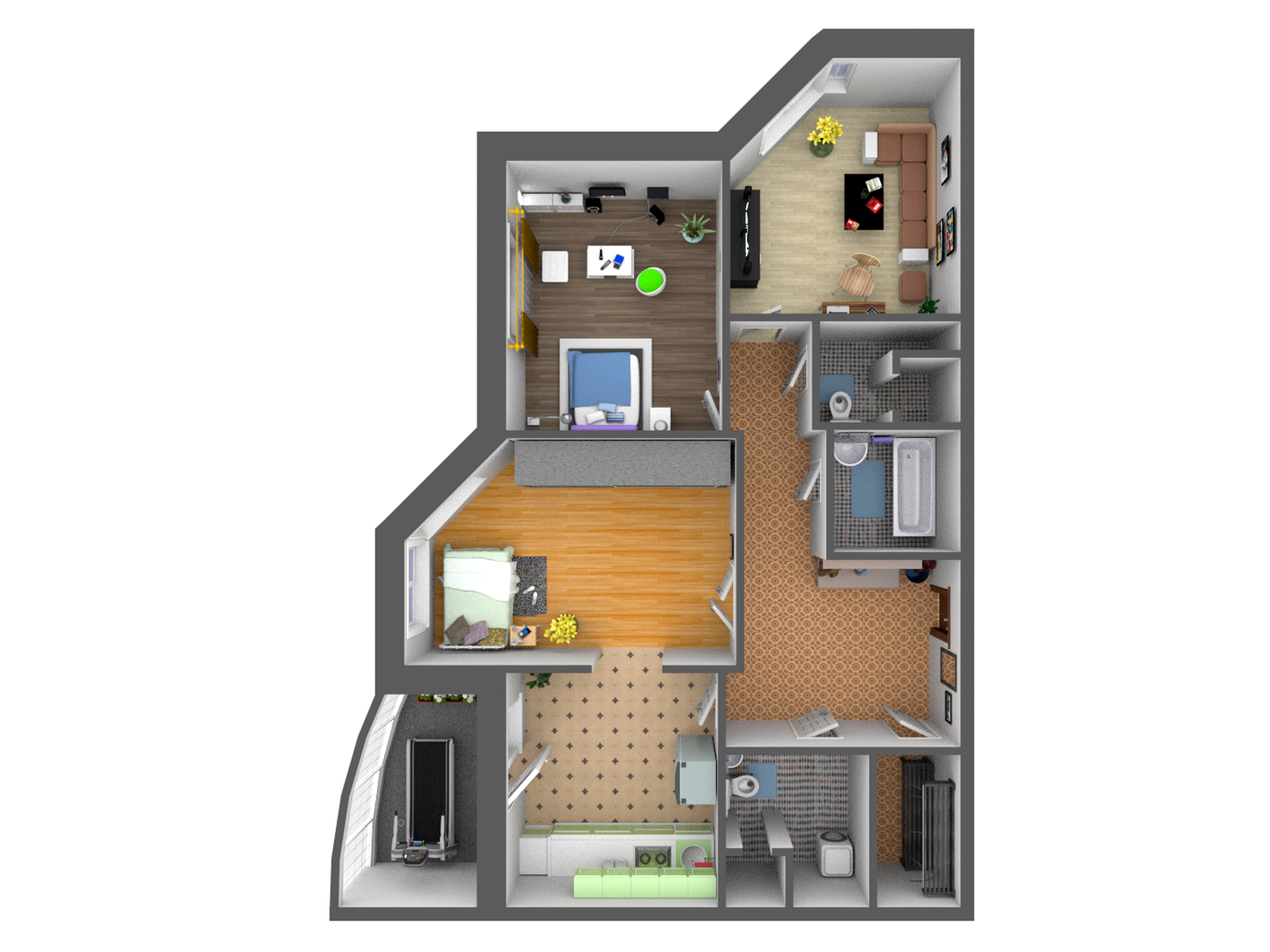Планировка 3-комнатной квартиры.